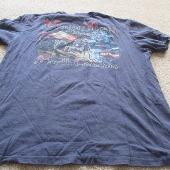 Harley Davidson Blue Short Sleeved Shirt, Size L, 100% Cotton, Nags Head - Picture 4 of 5